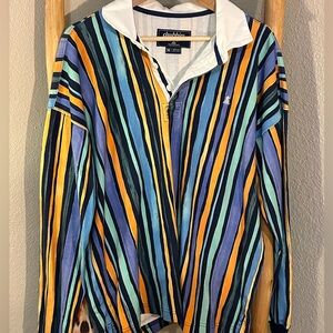 Chubbies Navy and White Striped Shirt